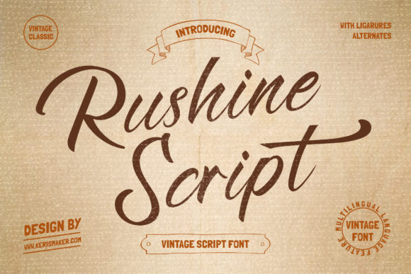 Rushine: A Vintage Calligraphy Font for Editorial Design